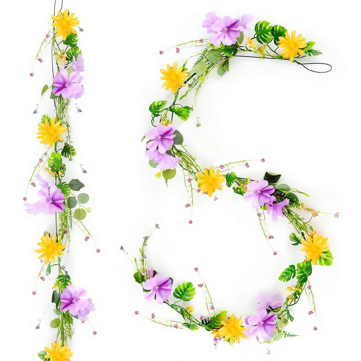 2PCS 6FT UV resistant artificial daisy garland closeup