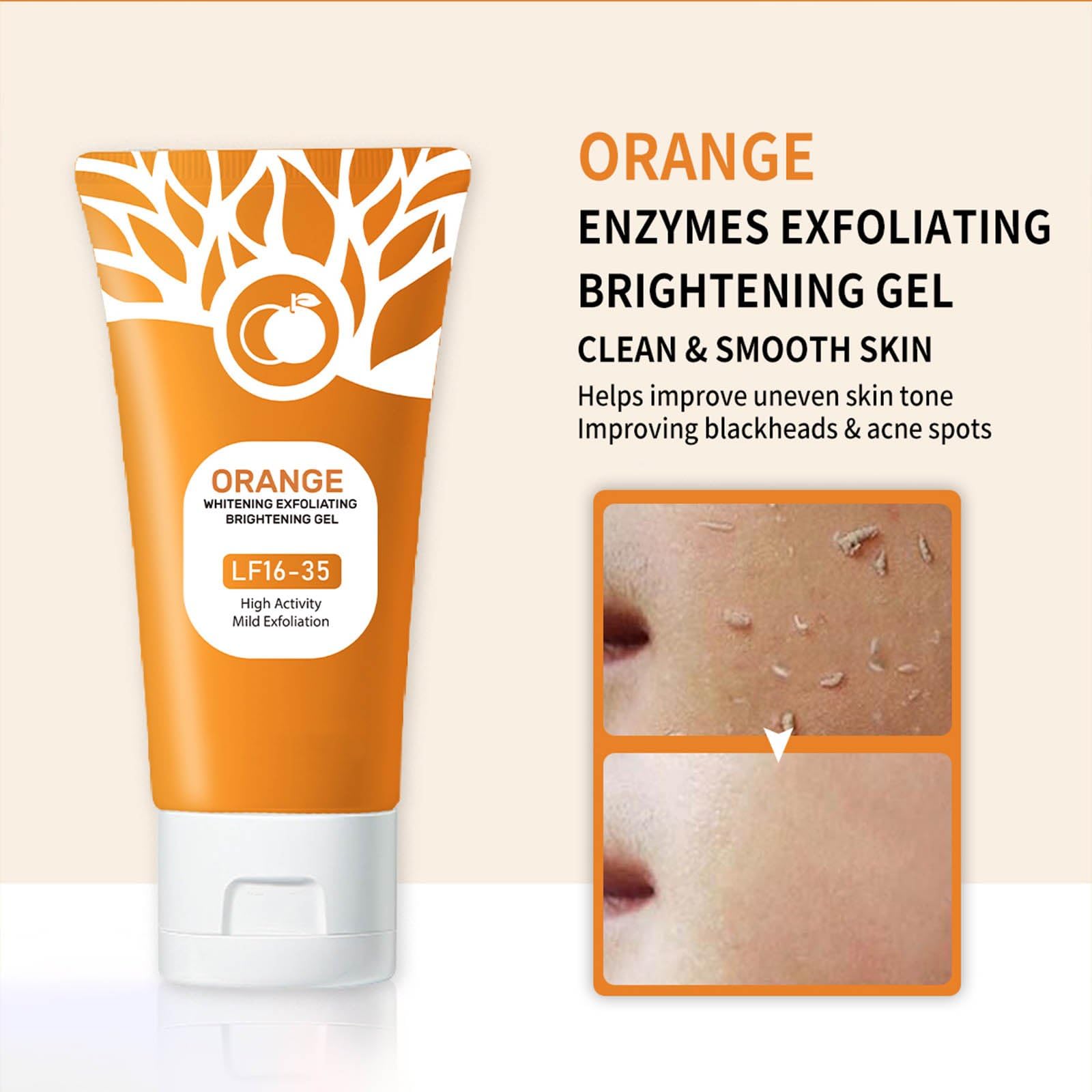 2PCS pack label for Ezyuanchly orange exfoliating gel