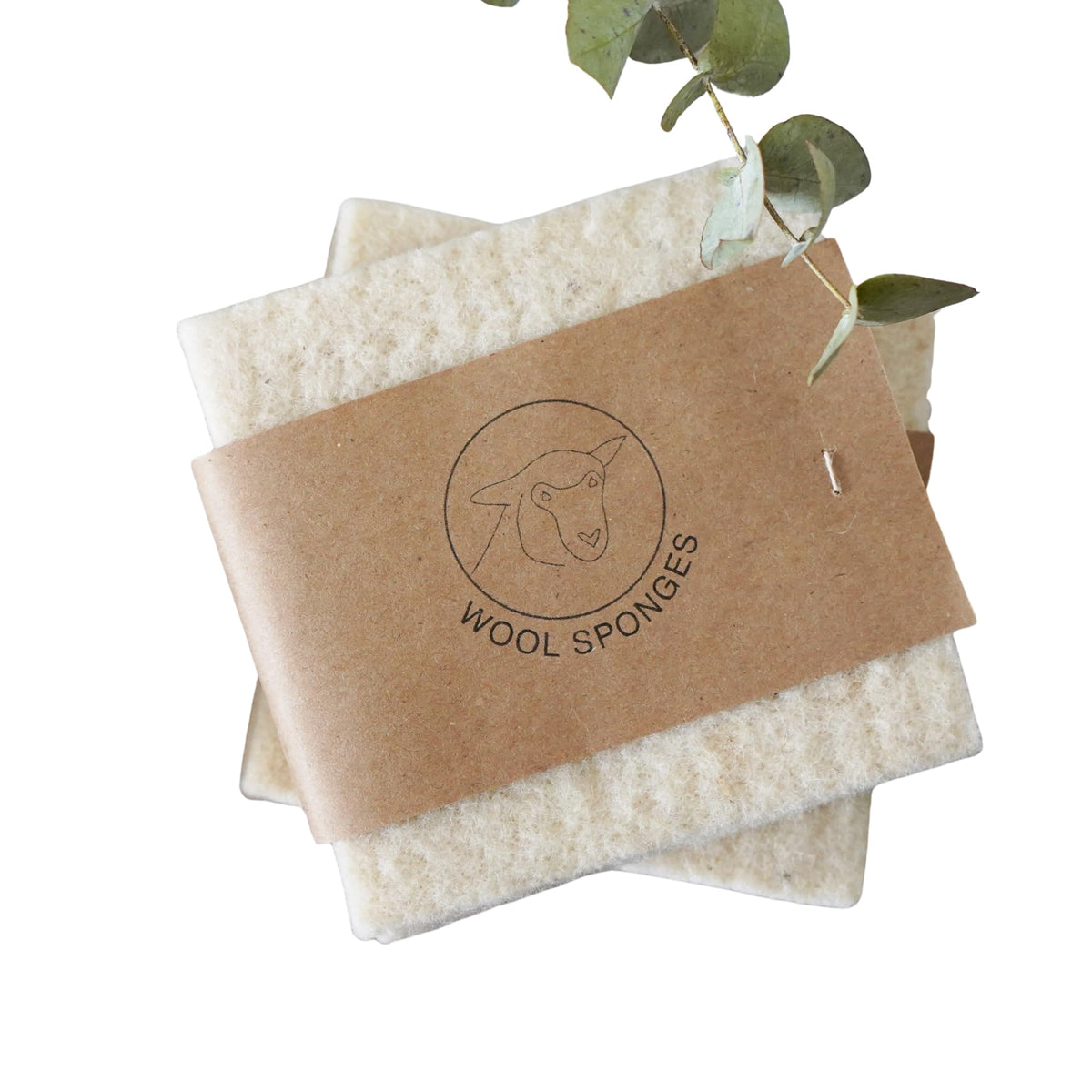 Two pack wool sponges packaging