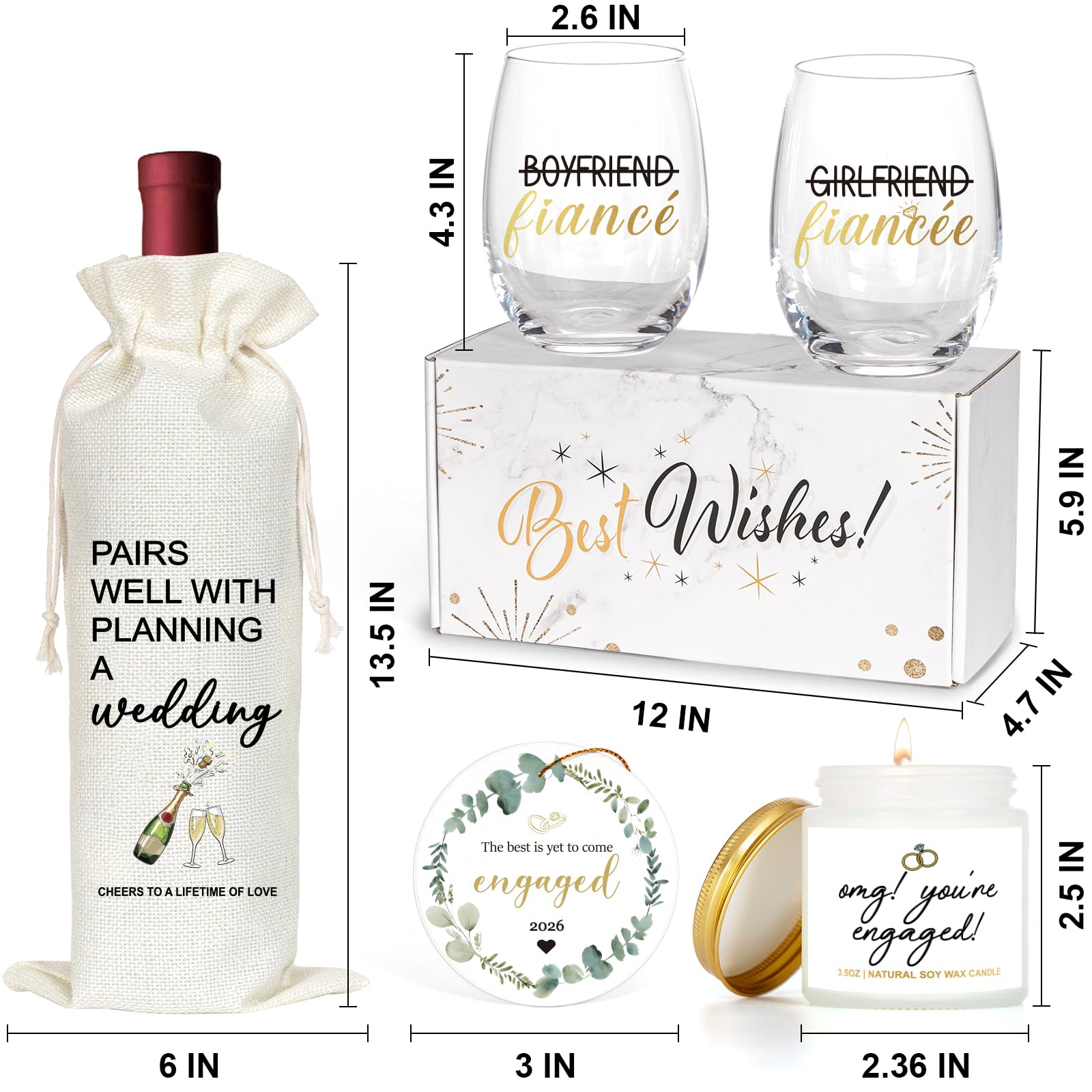 Complete engagement party decorations set for couple