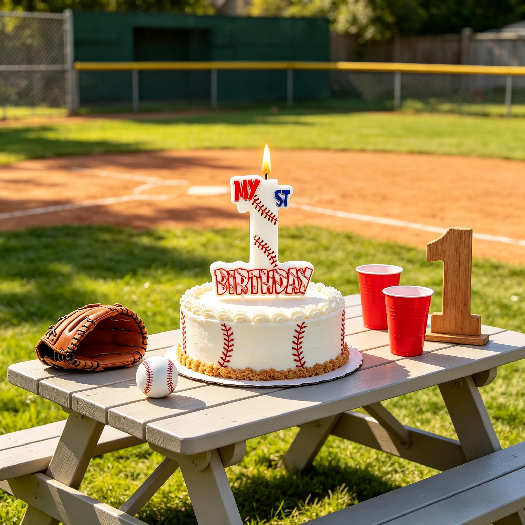 3.54×3.23inch baseball candle size on cake
