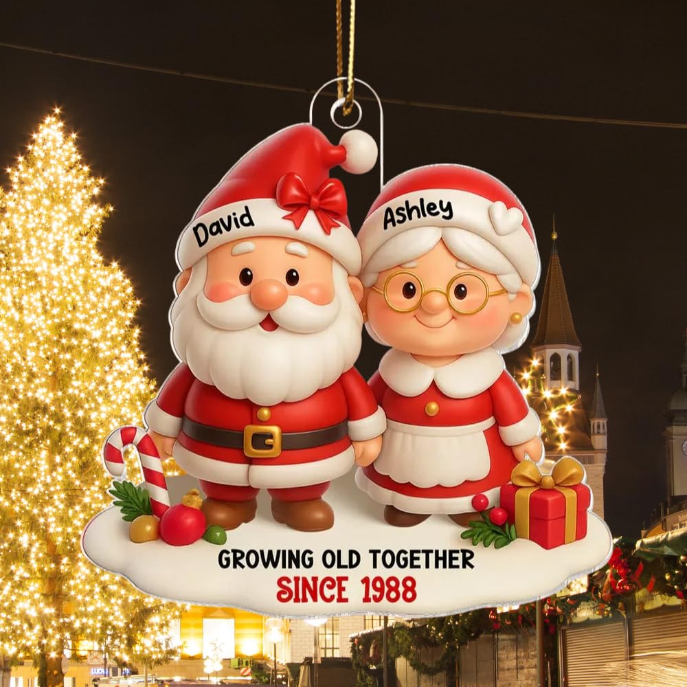 Gift-ready packaging Santa Claus couple ornament
