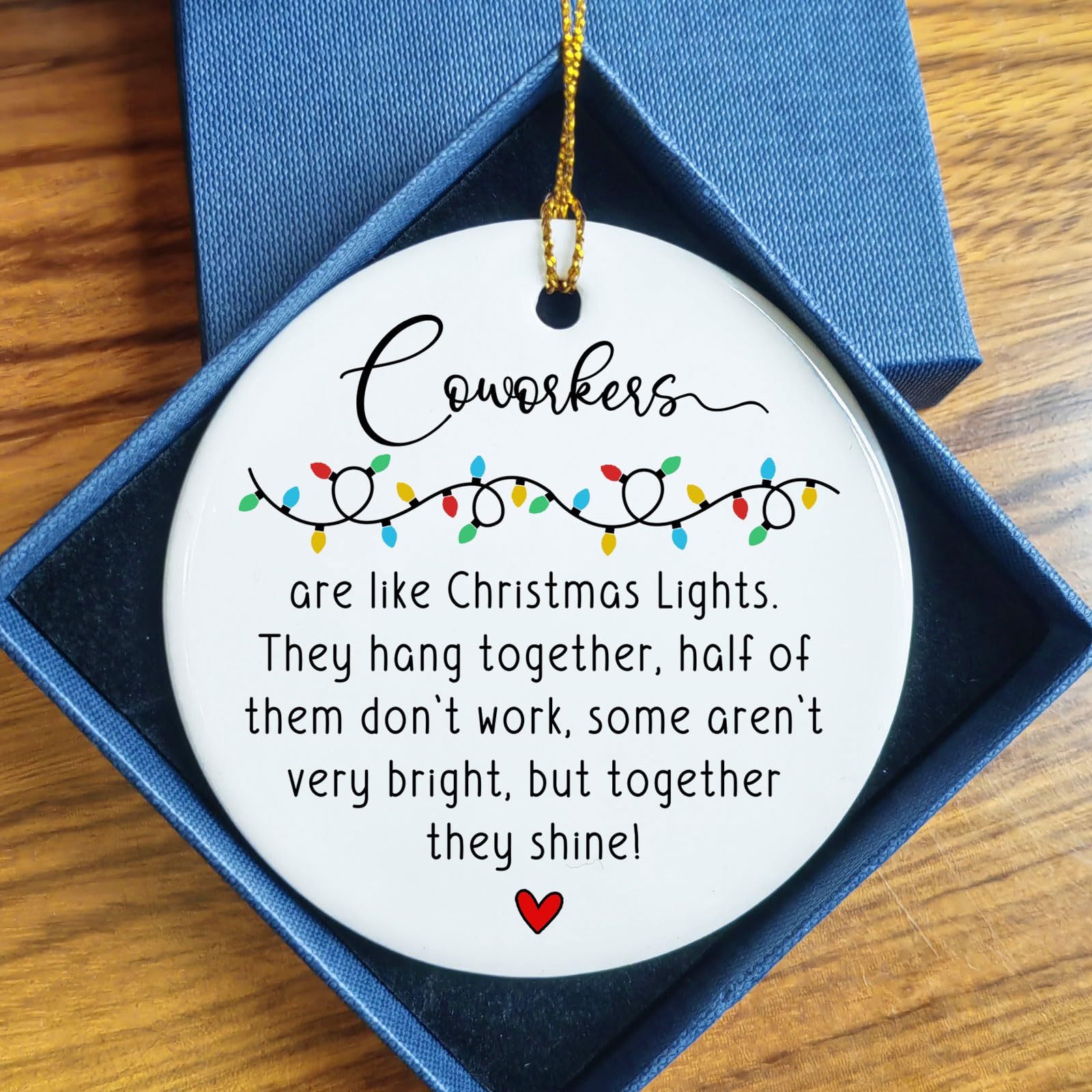 Work bestie ornament 3 inch ceramic keepsake