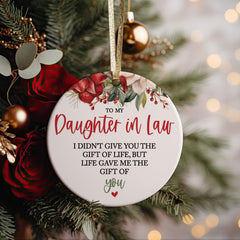 3 inch ceramic ornament close up