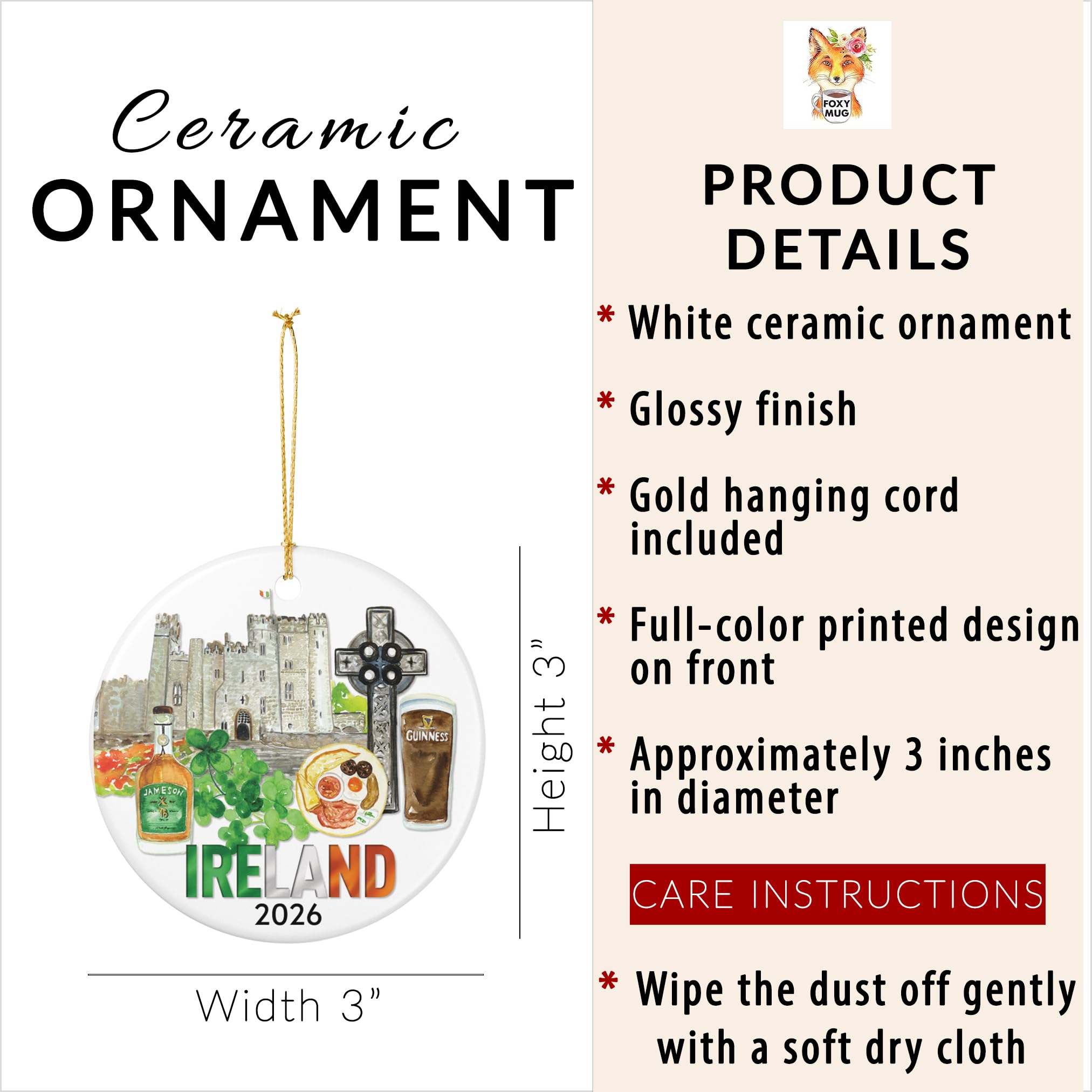 Gold hanging cord included with ornament