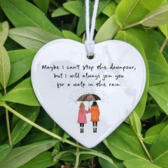 Walk With You In The Rain Ornament two hanging strings included