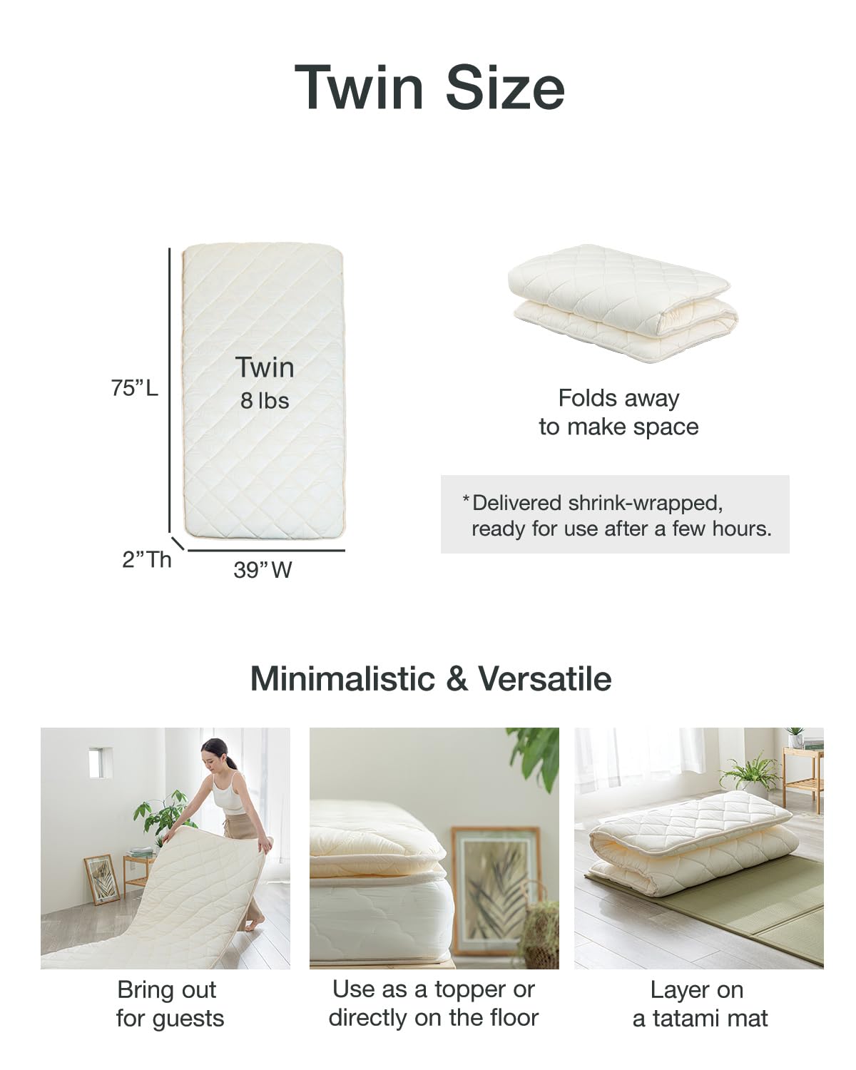 Breathable 100% cotton sleeping surface with polyester fill