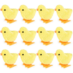 12 yellow baby chick wind up toys set for Easter party favors