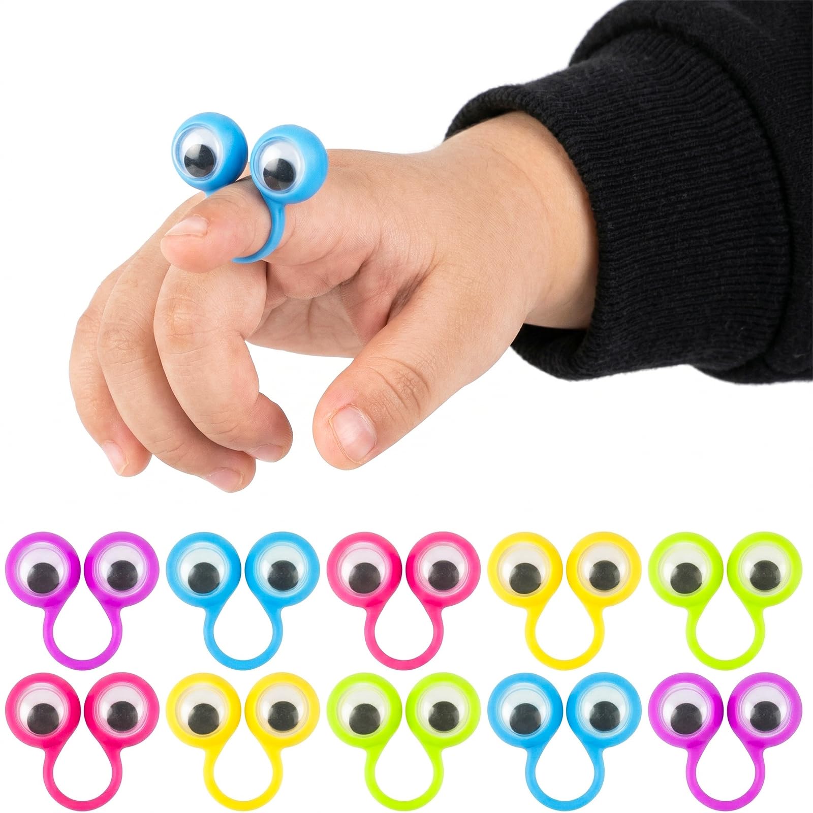 3 OTTERS finger puppets for party favors with googly eyes