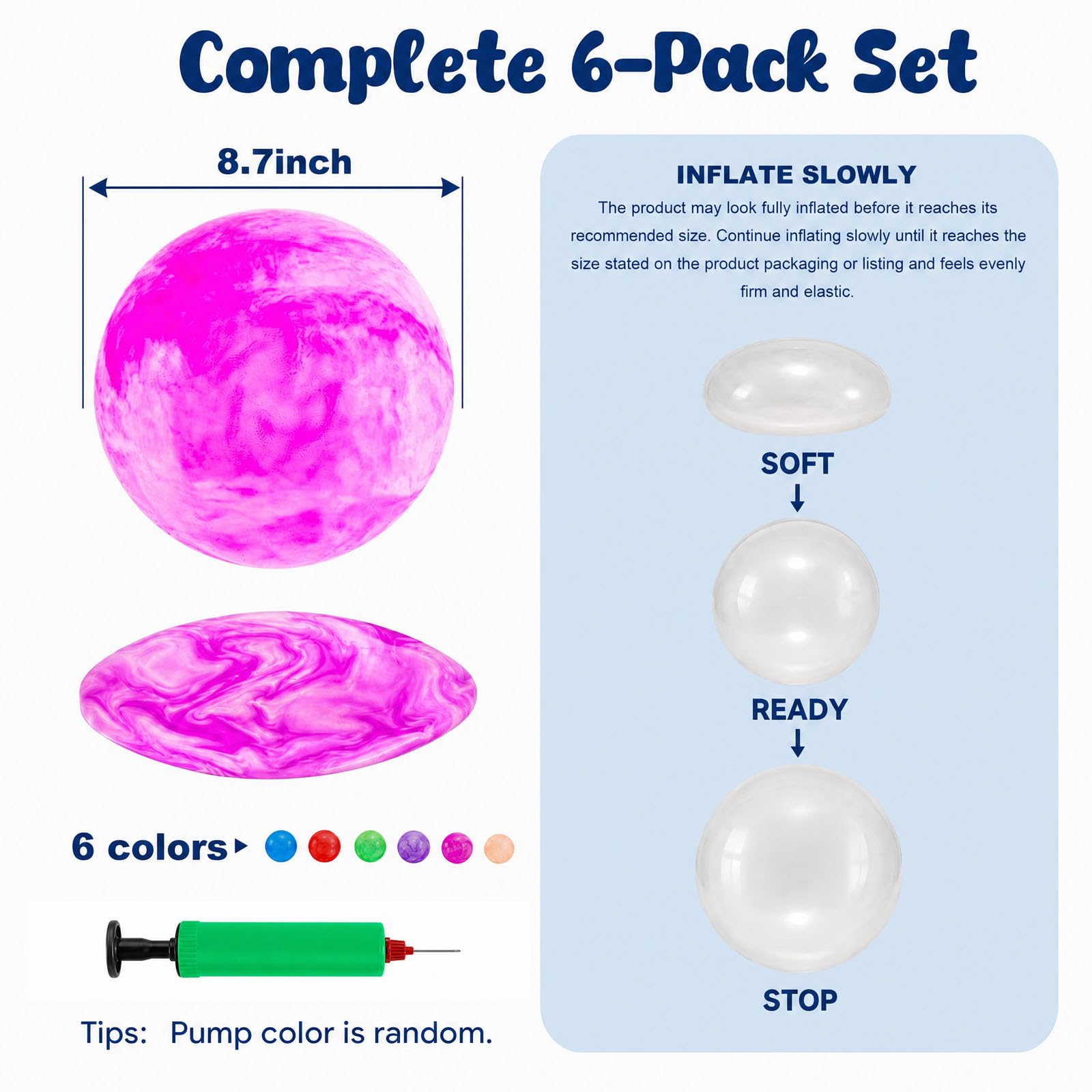 3 otters playground balls 8.5 inch 6-pack with pump and needles