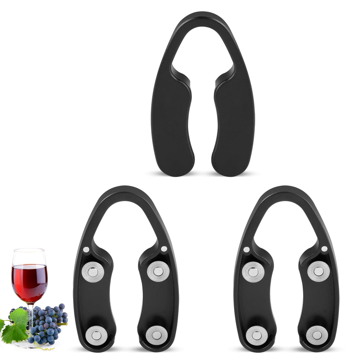 3 PCS wine foil cutter in black finish for home bar use