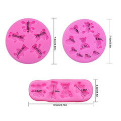 bear silicone fondant mold in different bear shapes