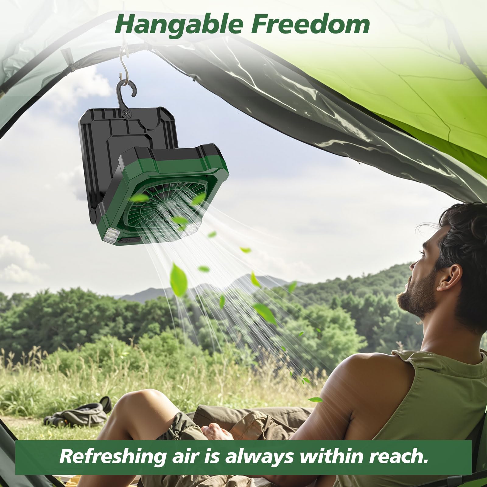 quiet three-speed camping fan under 30dB