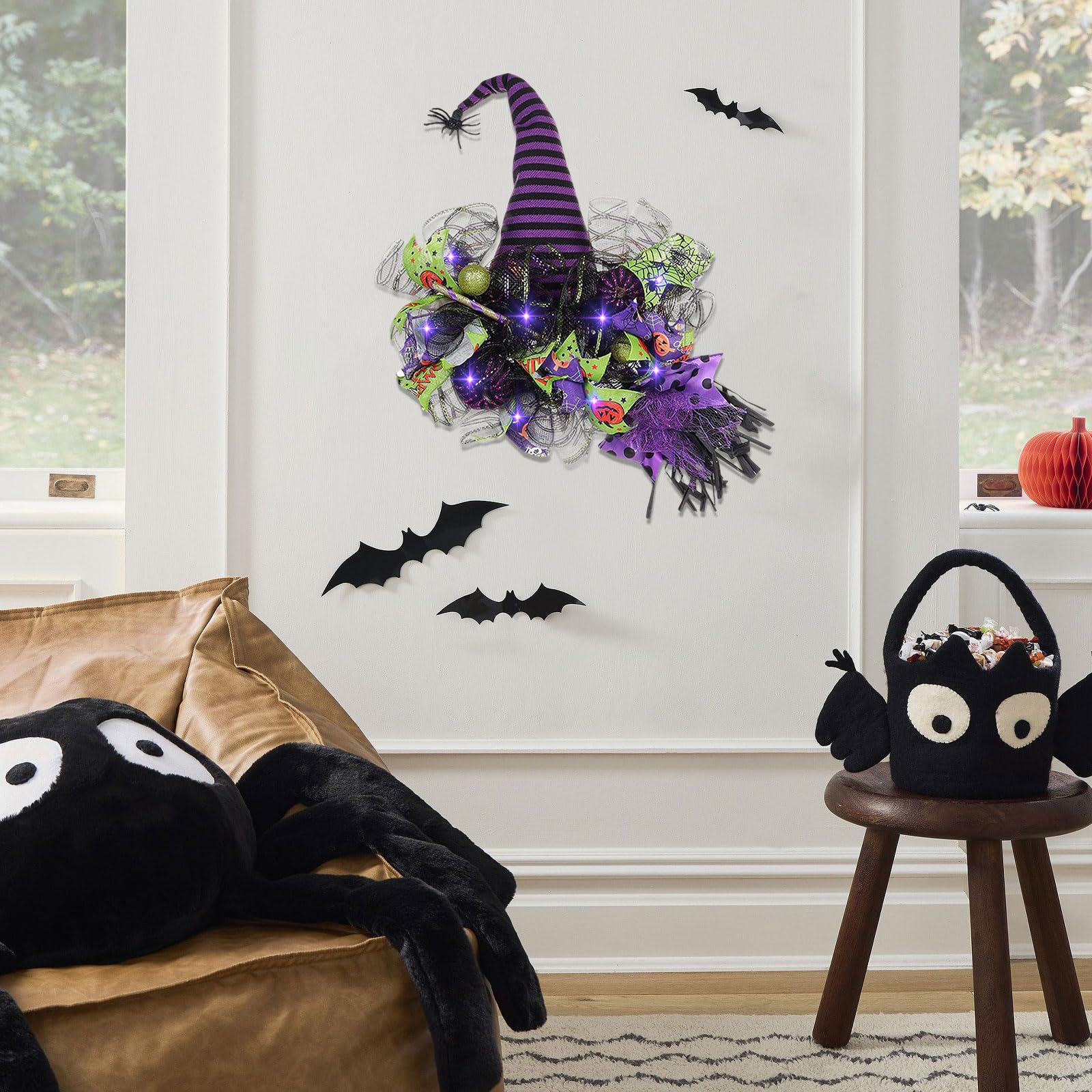 Versatile Halloween wreath used on doors walls indoor outdoor