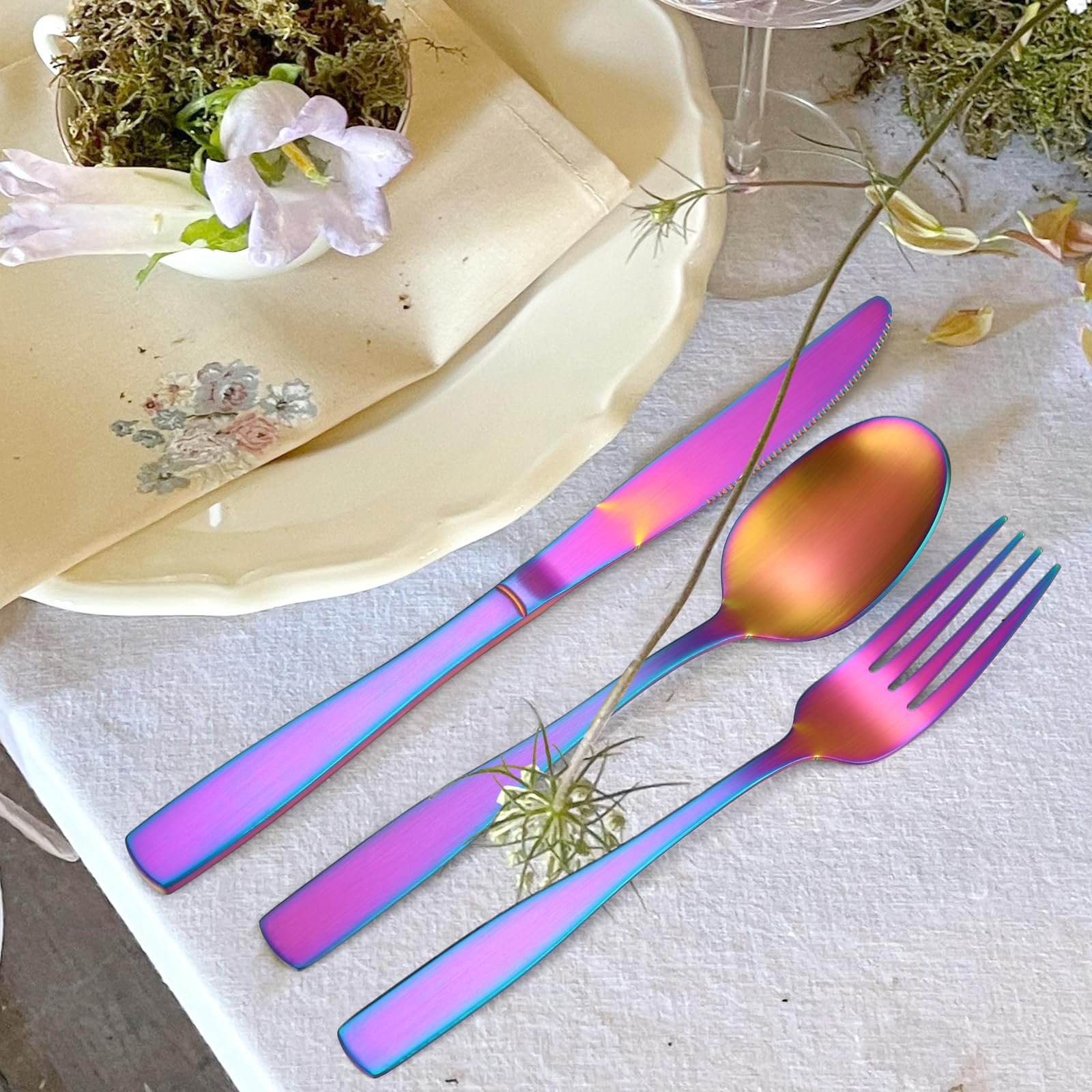 30-piece flatware set with diverse utensil types