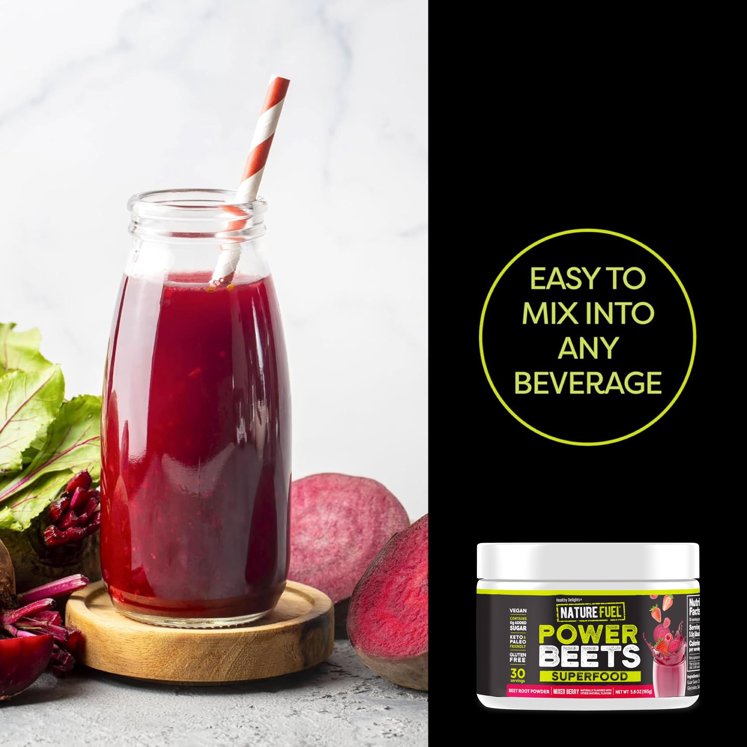 30 servings vegan beet juice powder box