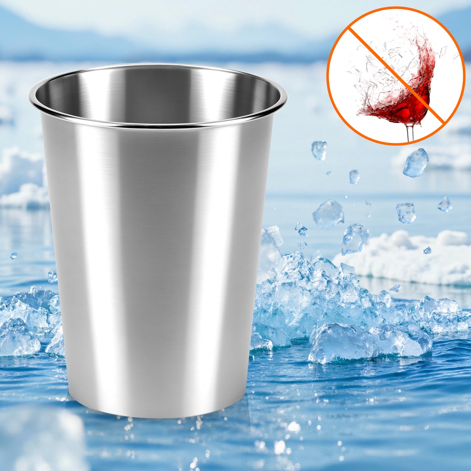 Shatterproof metal drinking glasses pint cups