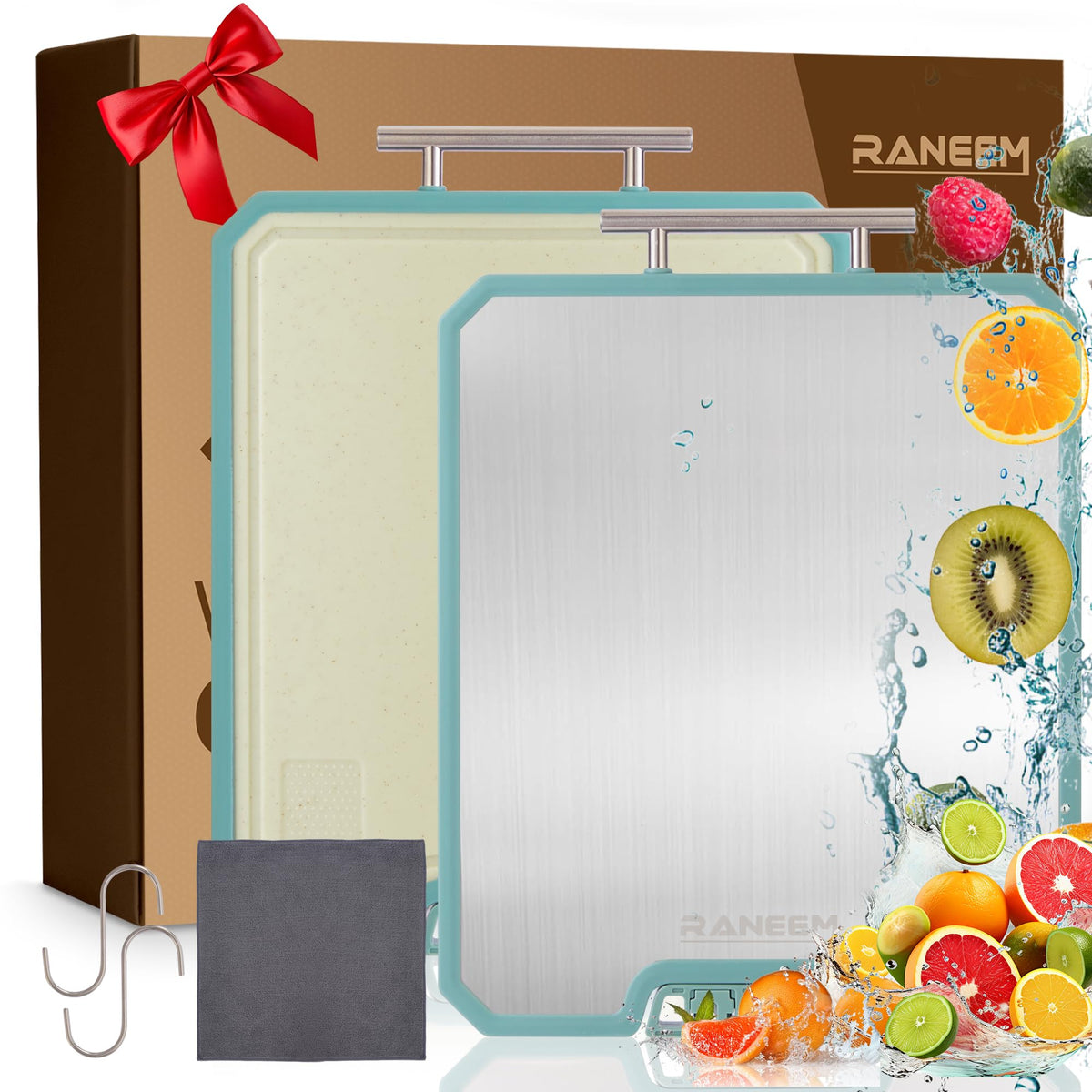 Dual sided 304 stainless steel cutting board kitchen