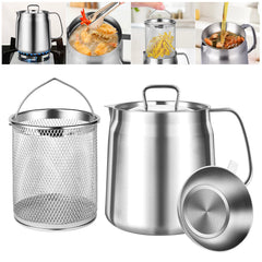 304 stainless steel oil filter pot with lid and handle