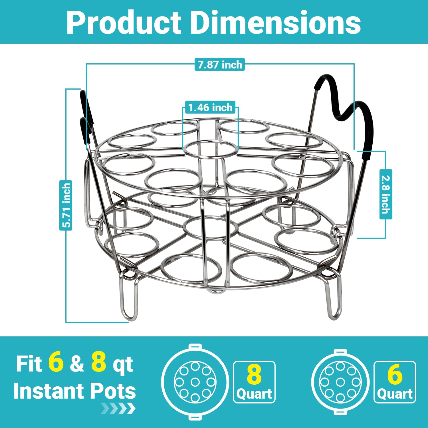 304 stainless steel steamer rack with heat resistant handles