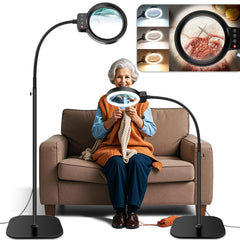 30X 10X Large Floor Magnifying Glass with Light and Stand base and LED lights