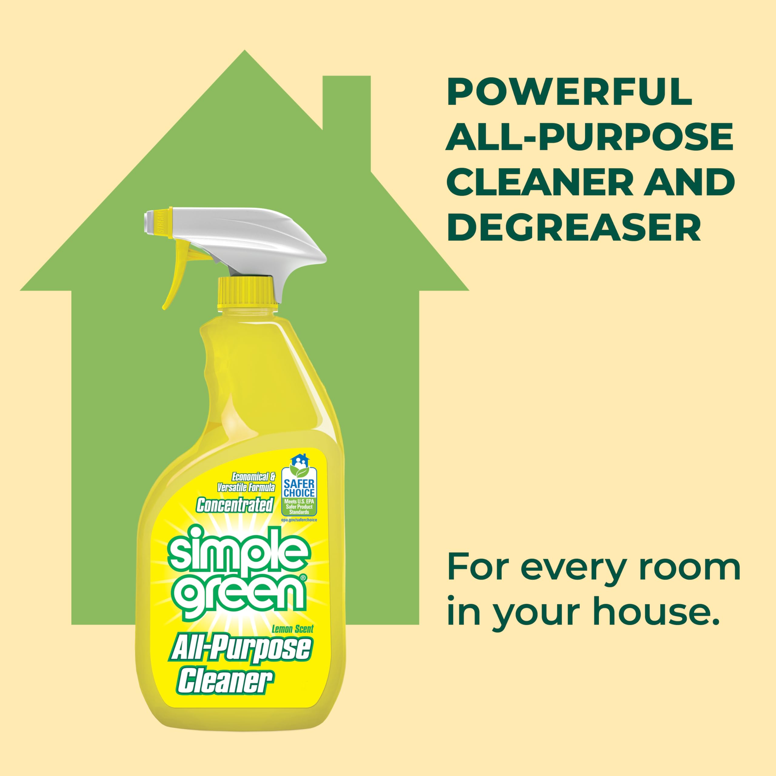 Three 32 oz bottles of Simple Green cleaner