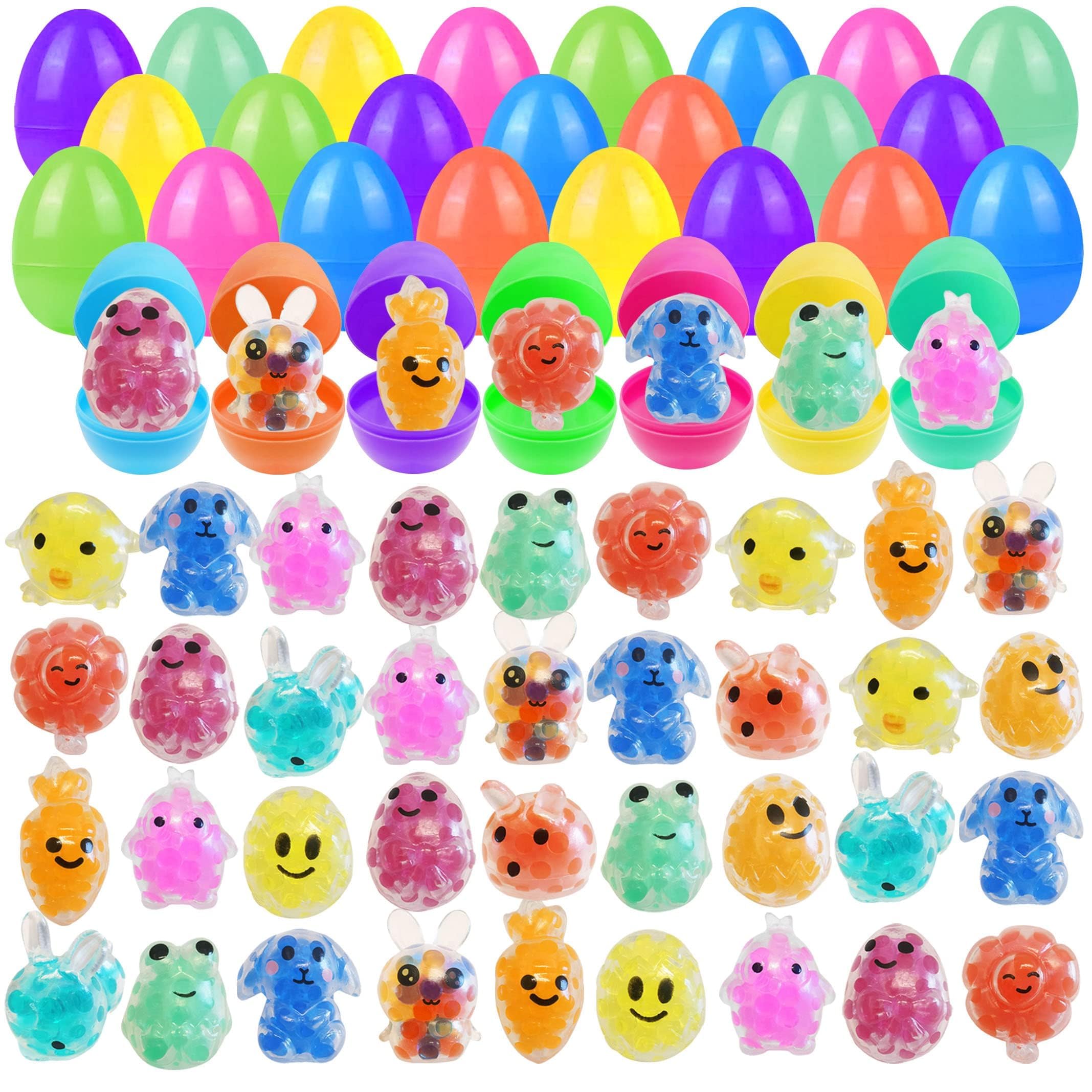 32 pack Easter eggs each containing a squishy toy