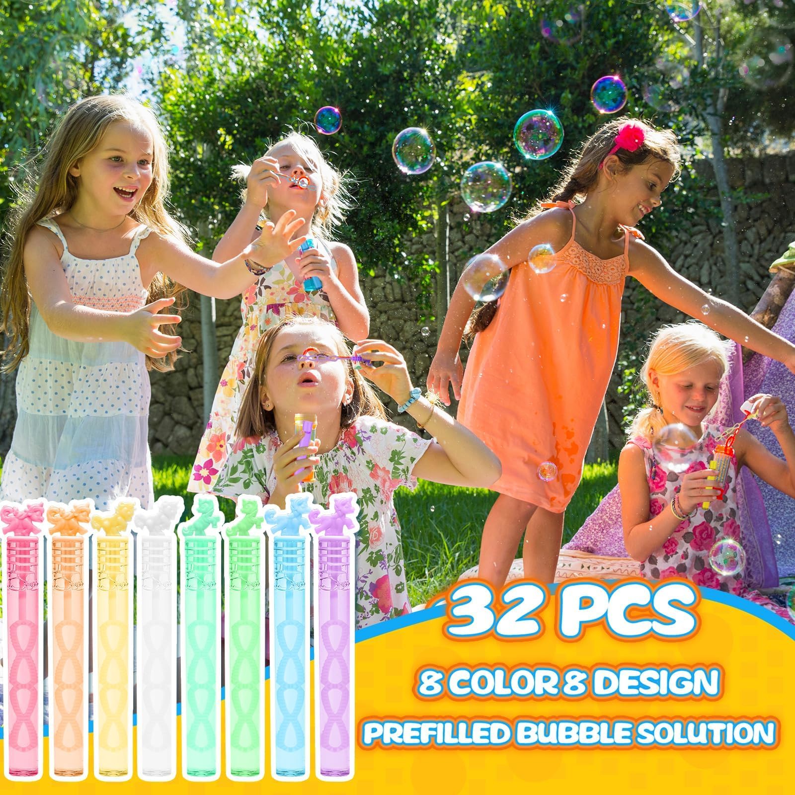 32 piece unicorn bubble wand assortment for party favors and gifts