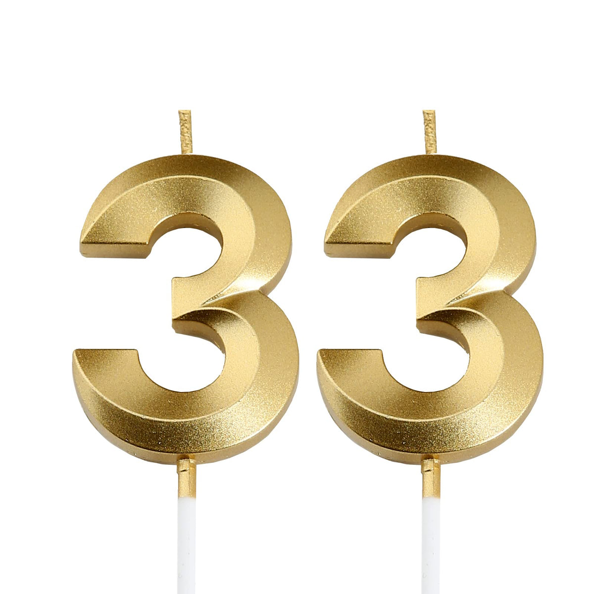 Gold 33rd cake topper with 33 Birthday Candles on cake