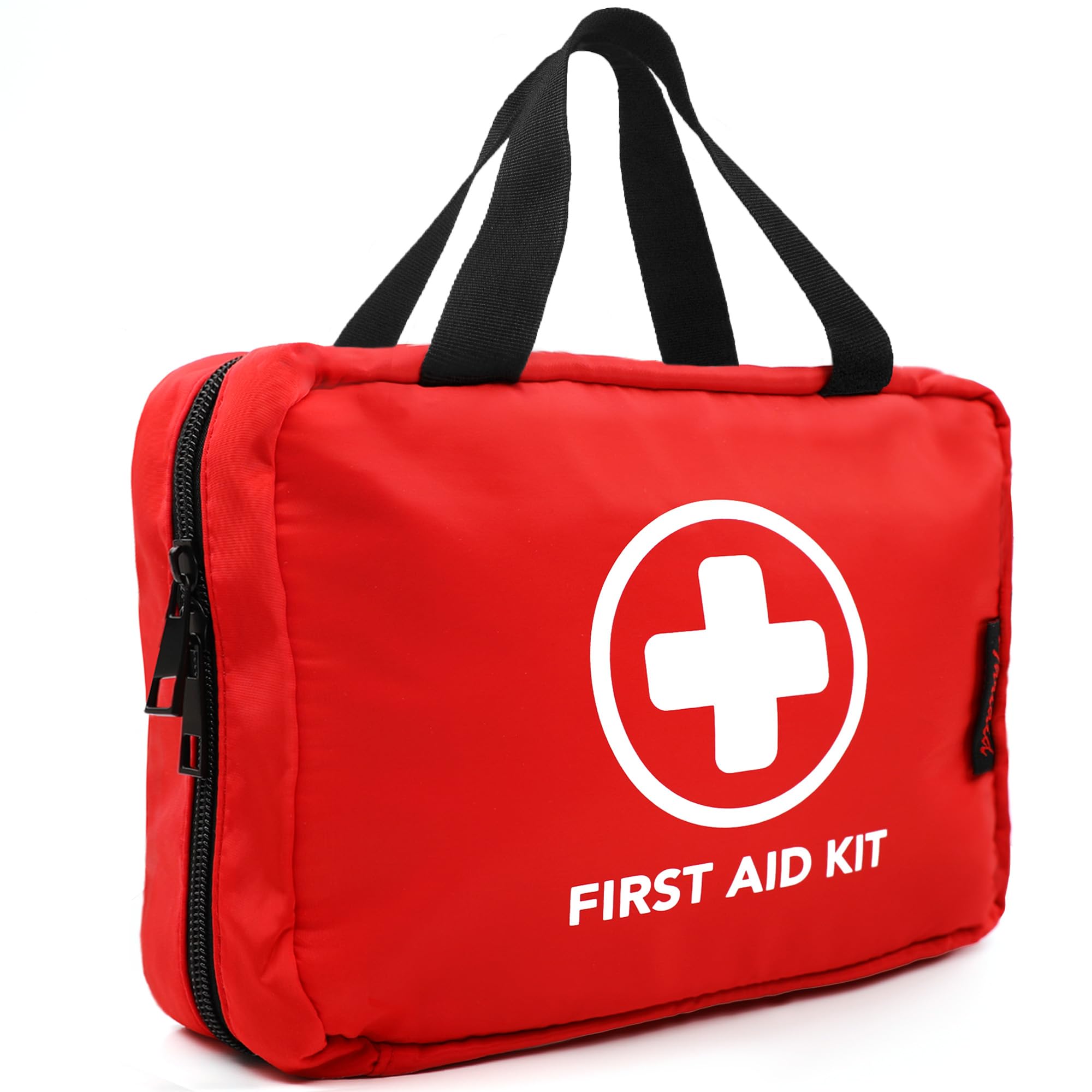 330 piece first aid kit red compact design