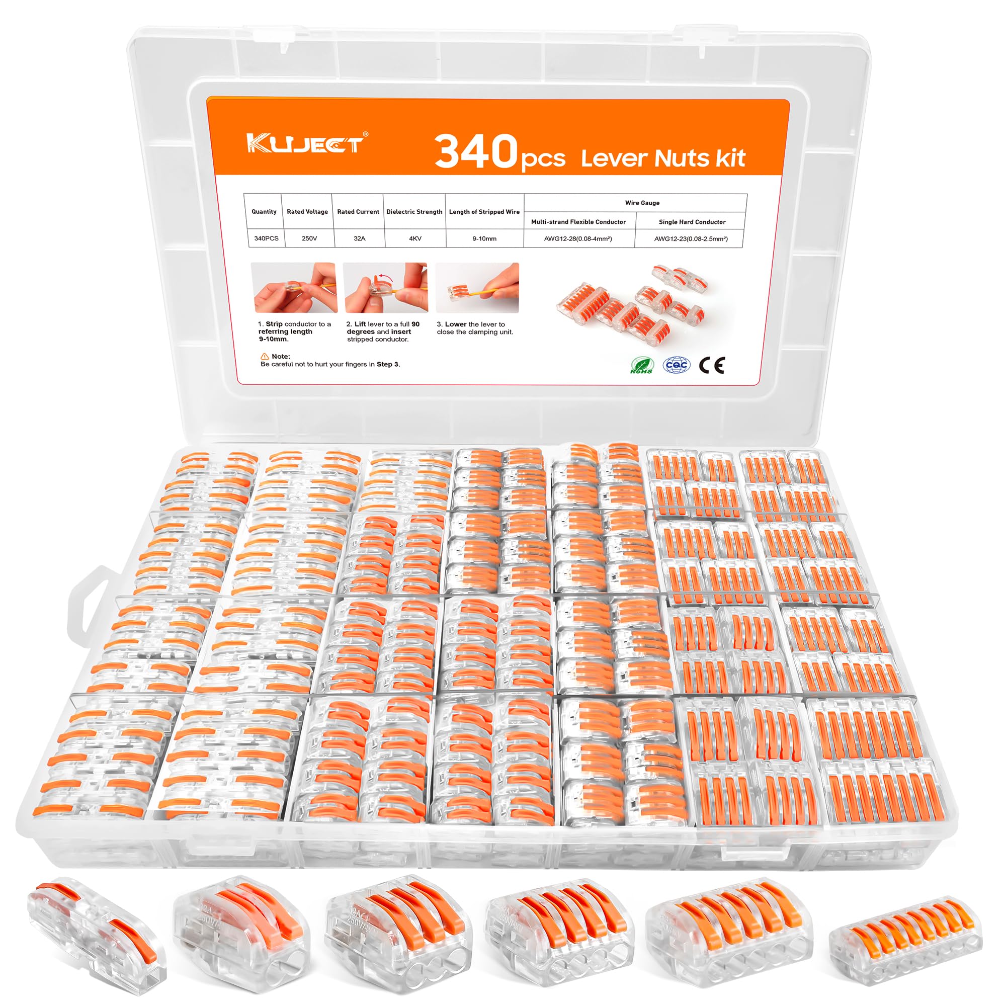 340PCS lever wire connectors kit product image