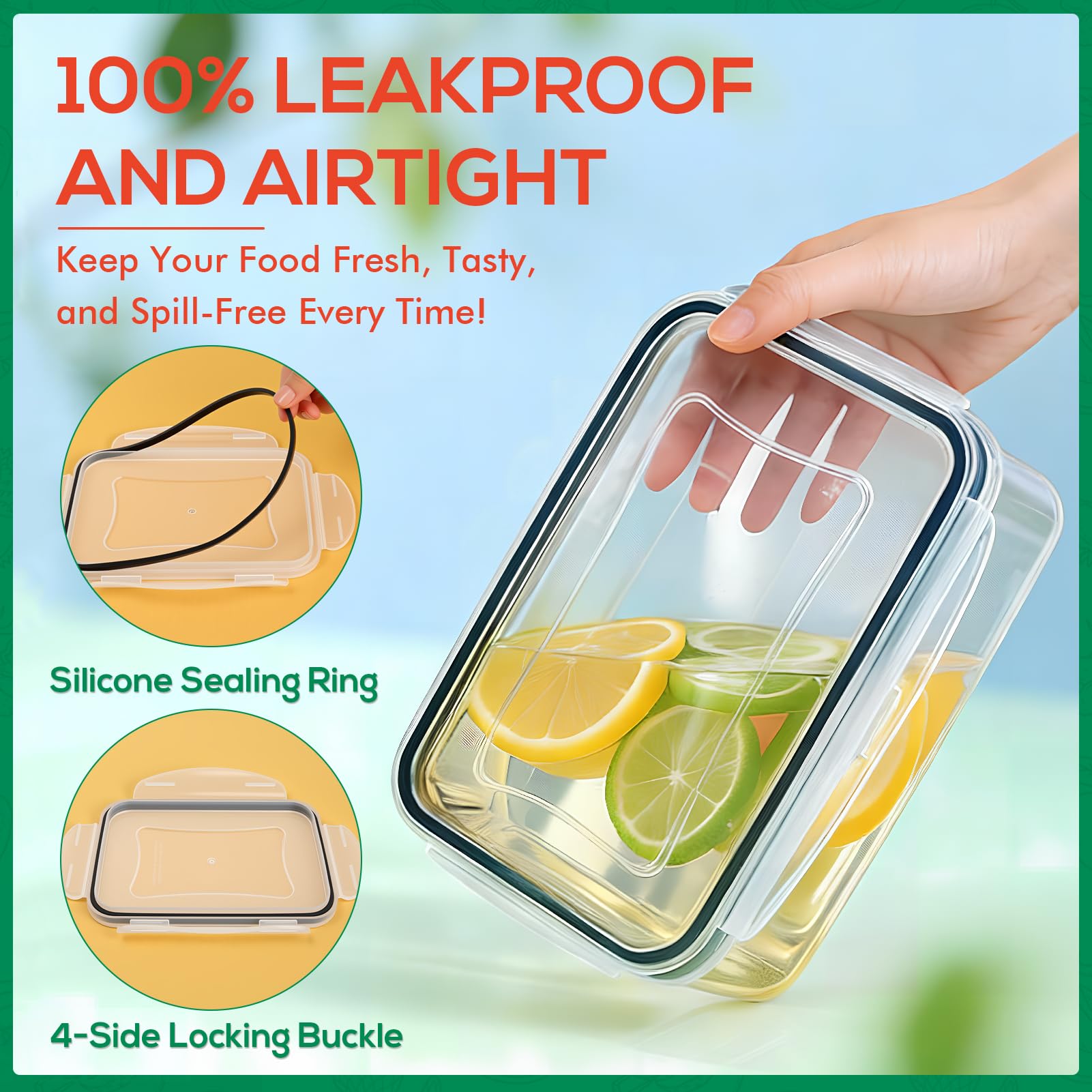 Two 34oz containers for snacks and fruit