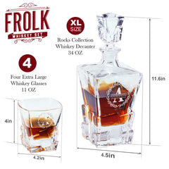 34oz rocks whiskey decanter from premium gift box