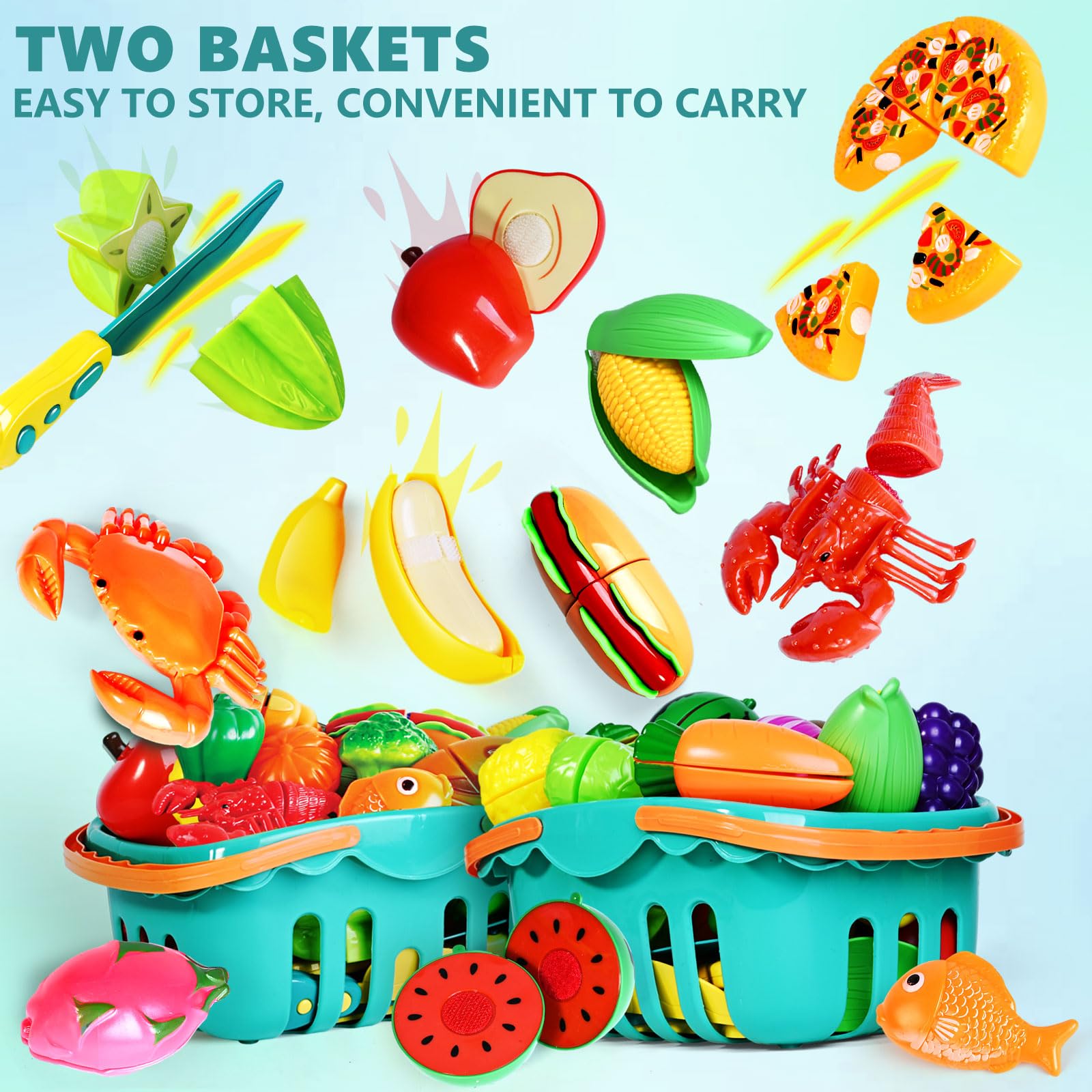82 small pieces of 35 kinds of fake foods and vegetables