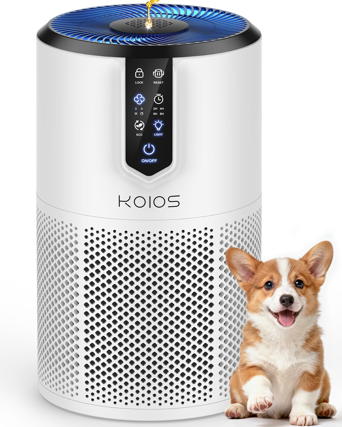 360-degree air intake illustration for KOIOS purifier