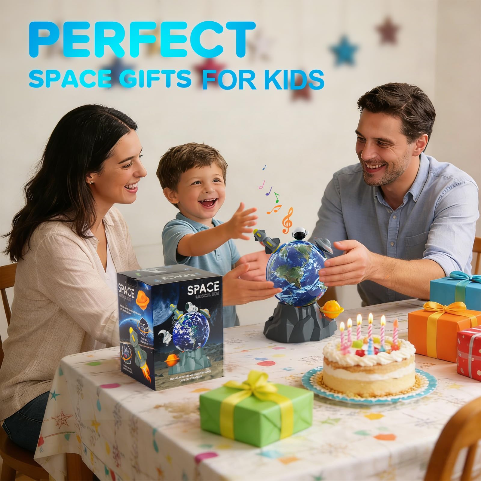 360-degree rotating musical ball in gift-ready packaging