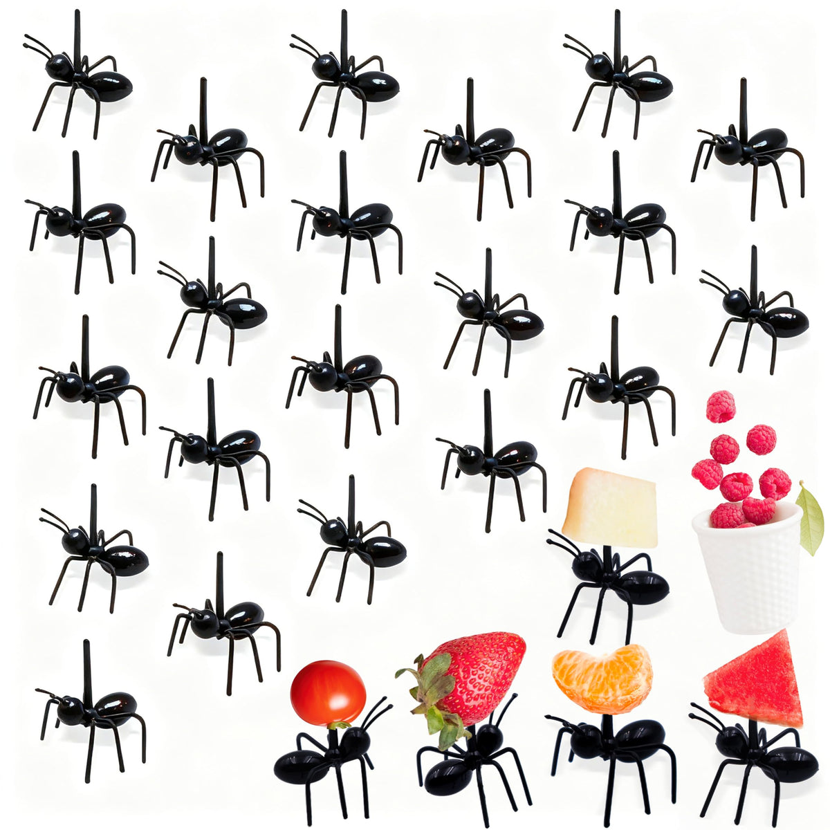36pcs ant toothpicks with three-dimensional ant on base