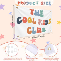 Rainbow colored polyester fabric wall banner for kids room