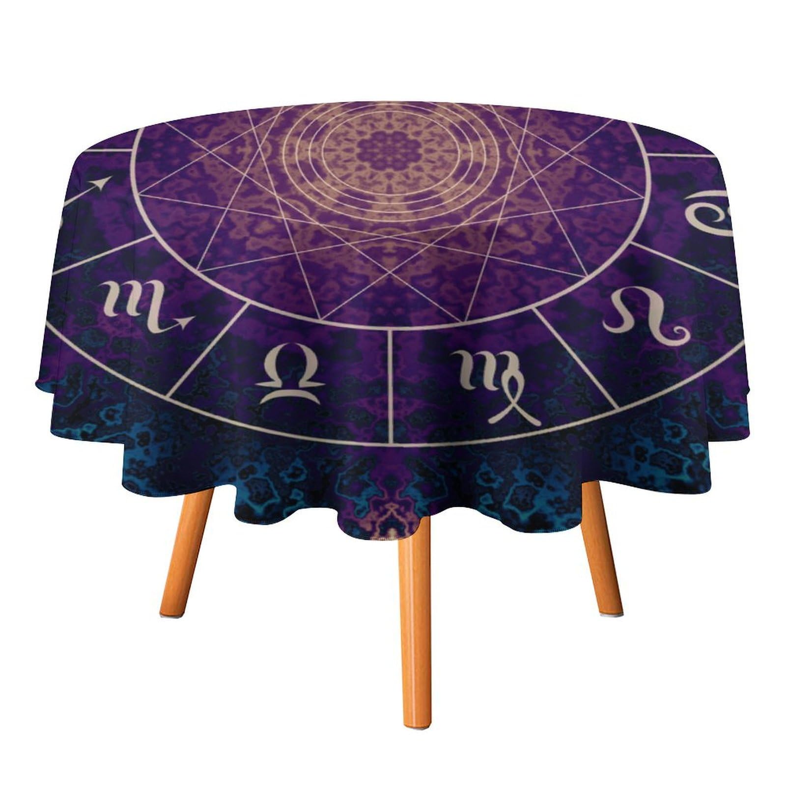 36x36 round purple polyester tablecloth