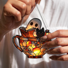 3D Boo Cup book ornament acrylic with ribbon card envelope