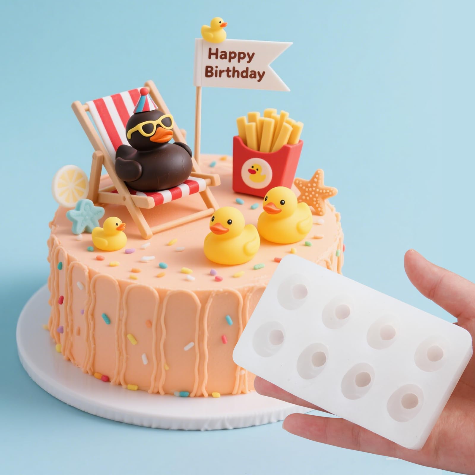 Non-stick duck mold for soaps candies and clay
