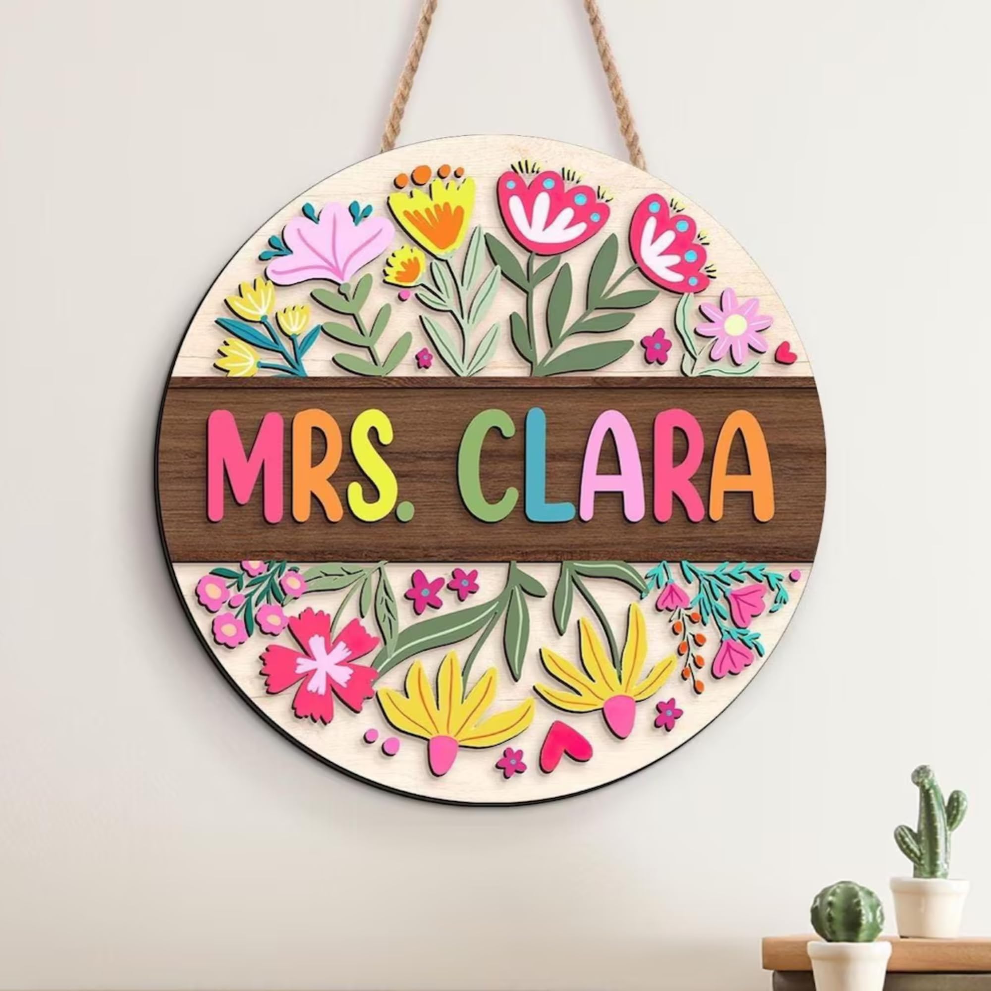 Custom teacher name plate for classroom decor