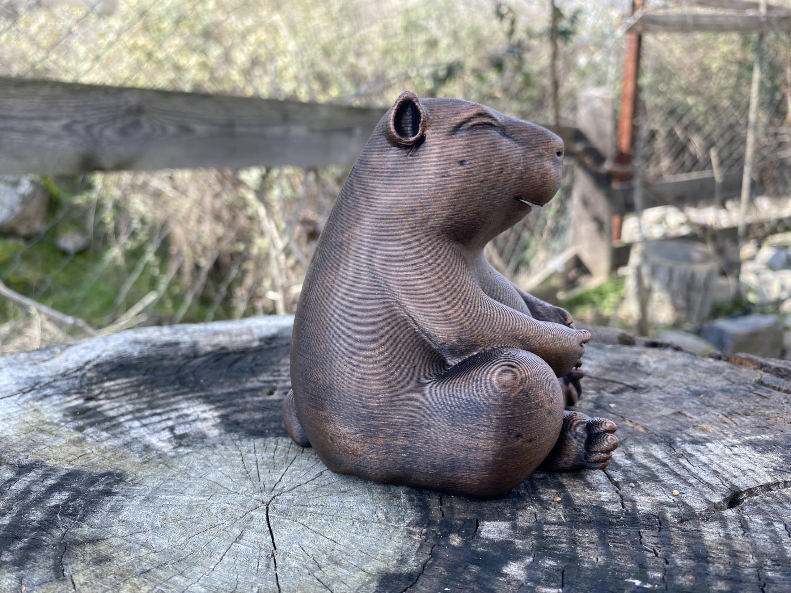 3d printed capybara figurine texture detail