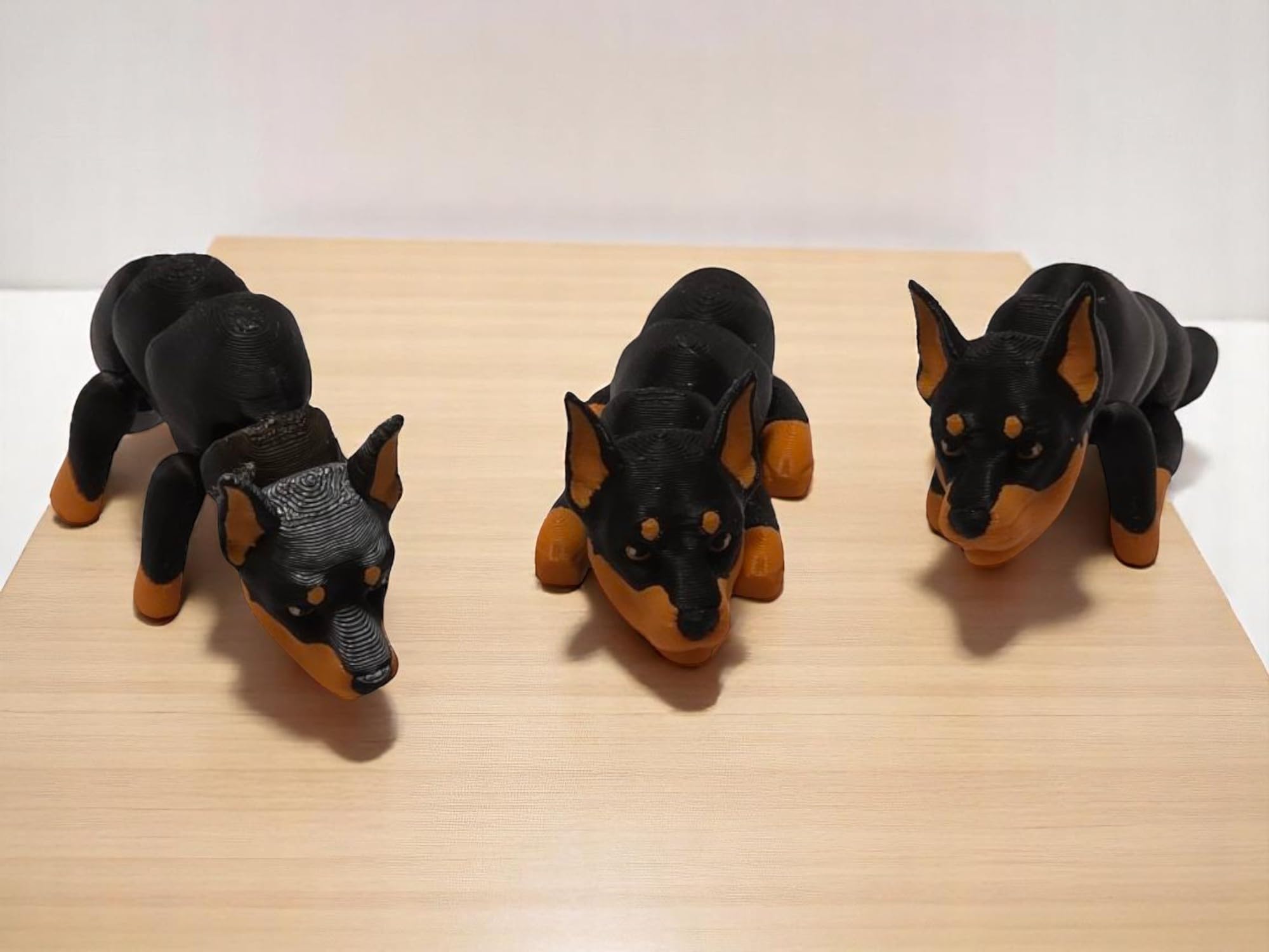 3D printed baby Doberman figurine with hand-finished look