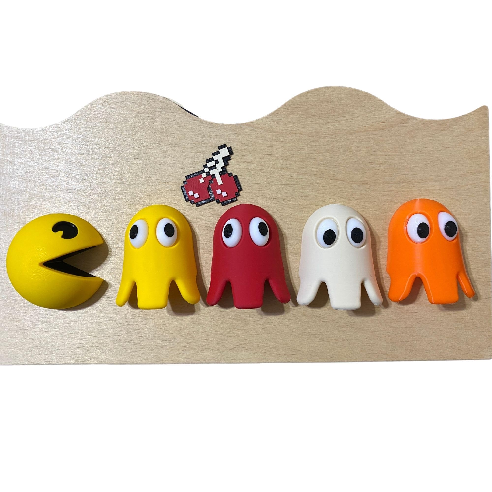 3D printed 8-bit ghost characters for wall art