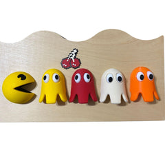 3D printed 8-bit ghost characters for wall art