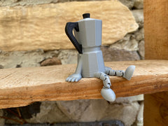 3D printed PLA shelf decor moka pot figure