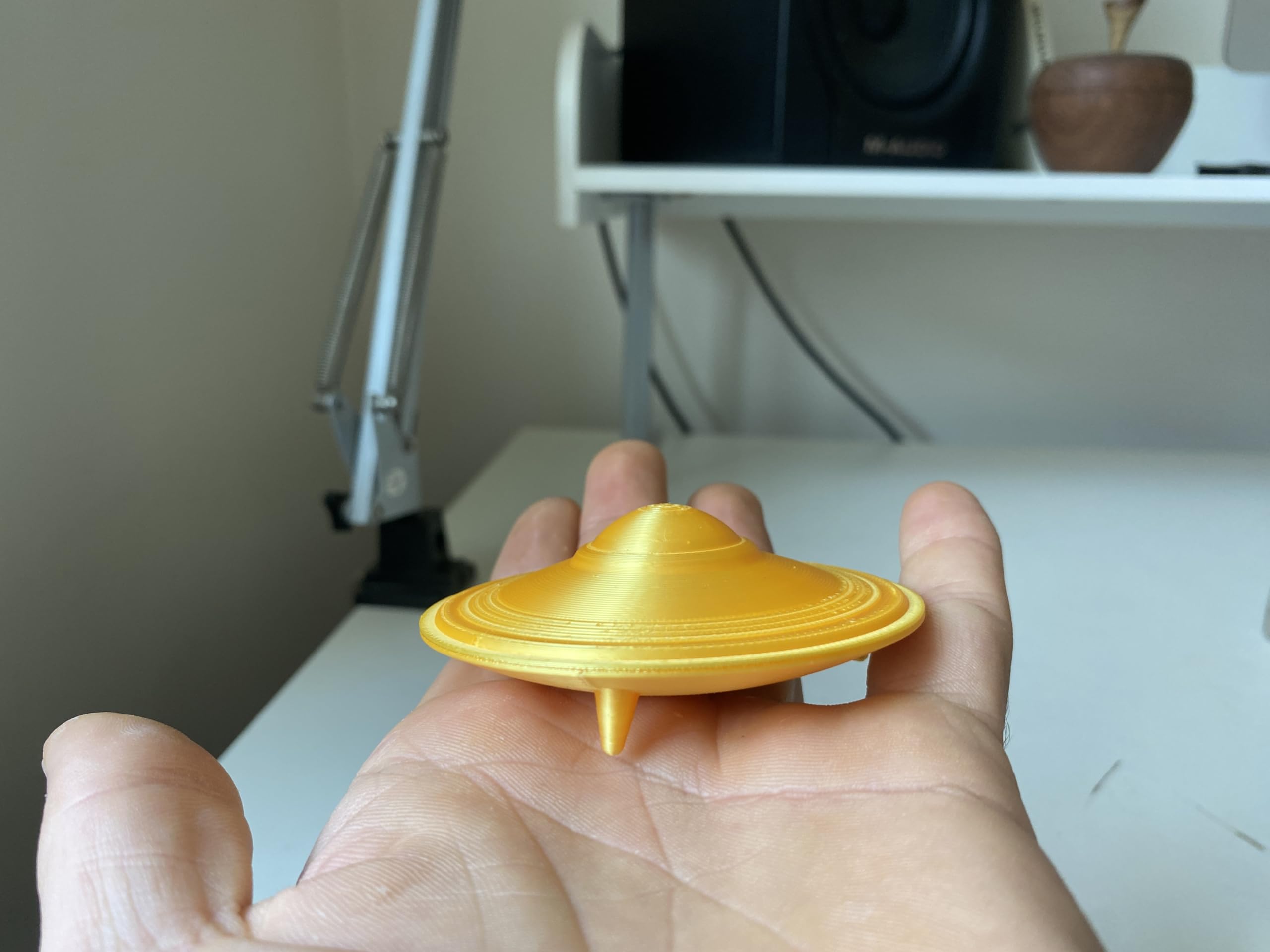 3d printed UFO desk decor made from PLA