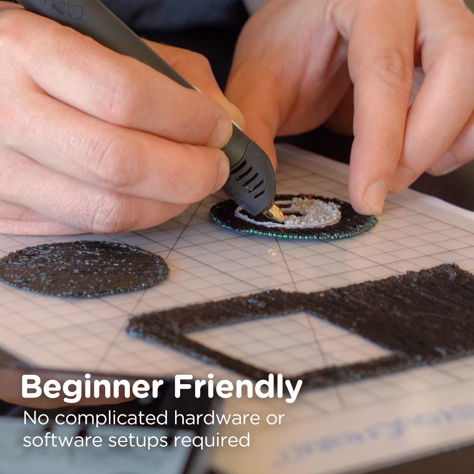 Compact dimensions of the 3Doodler Flow pen 3.1 x 10.74 x 4.44 inches