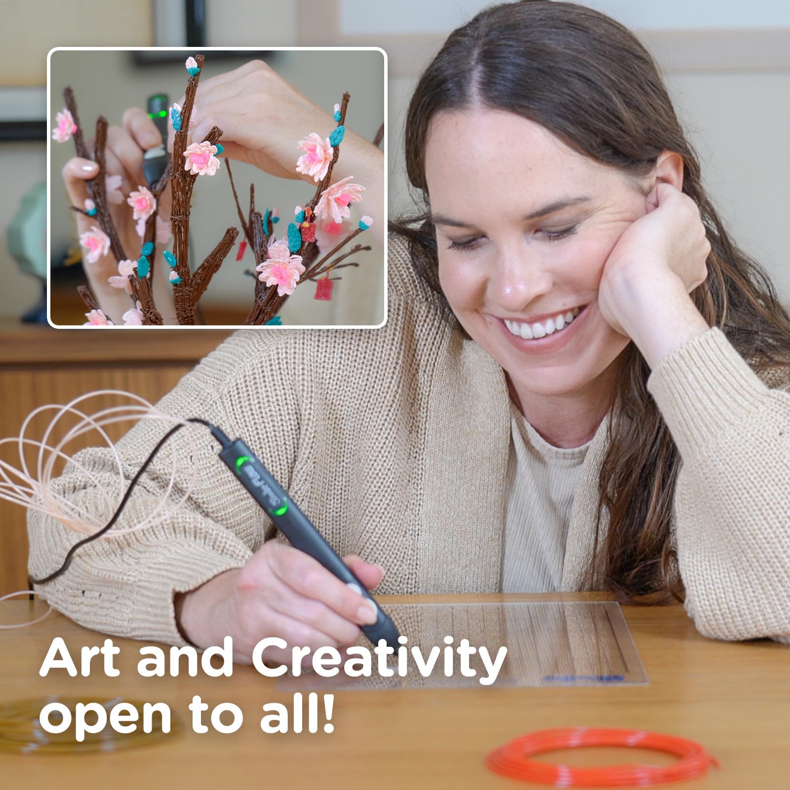 LCD temperature monitor feature on the 3Doodler Flow pen